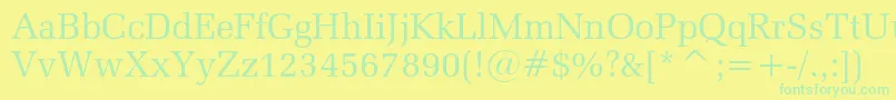 Zapfelliptical711cbt Font – Green Fonts on Yellow Background