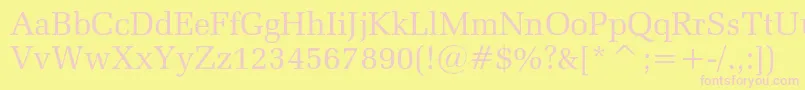 Zapfelliptical711cbt Font – Pink Fonts on Yellow Background