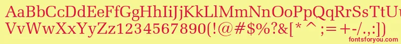 Zapfelliptical711cbt Font – Red Fonts on Yellow Background