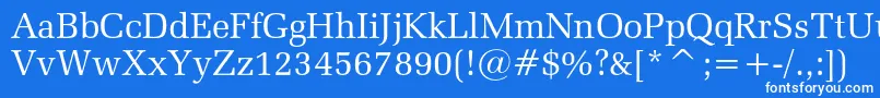 Zapfelliptical711cbt Font – White Fonts on Blue Background