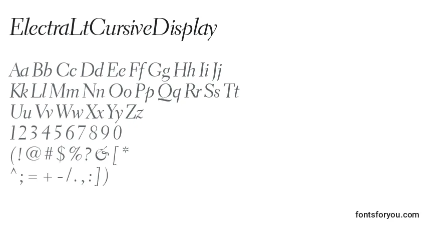 Schriftart ElectraLtCursiveDisplay – Alphabet, Zahlen, spezielle Symbole