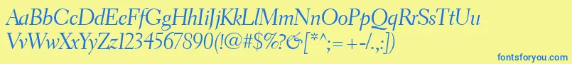 ElectraLtCursiveDisplay Font – Blue Fonts on Yellow Background
