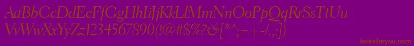 ElectraLtCursiveDisplay-Schriftart – Braune Schriften auf violettem Hintergrund