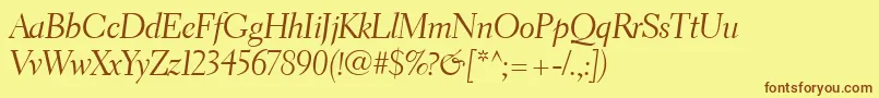 ElectraLtCursiveDisplay Font – Brown Fonts on Yellow Background