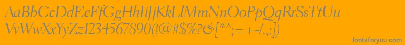 ElectraLtCursiveDisplay-Schriftart – Graue Schriften auf orangefarbenem Hintergrund