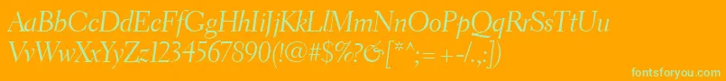 ElectraLtCursiveDisplay Font – Green Fonts on Orange Background