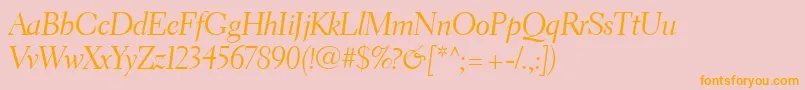 ElectraLtCursiveDisplay-Schriftart – Orangefarbene Schriften auf rosa Hintergrund