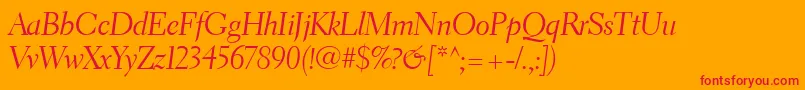 ElectraLtCursiveDisplay Font – Red Fonts on Orange Background