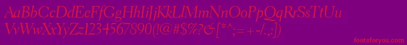 ElectraLtCursiveDisplay-Schriftart – Rote Schriften auf violettem Hintergrund