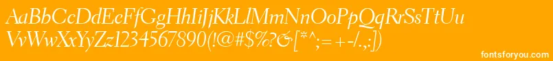 ElectraLtCursiveDisplay-Schriftart – Weiße Schriften auf orangefarbenem Hintergrund