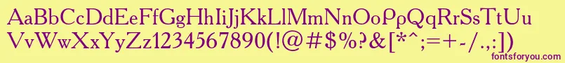 Academyc Font – Purple Fonts on Yellow Background
