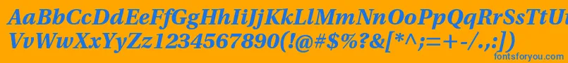 UtopiastdBoldcaptit Font – Blue Fonts on Orange Background