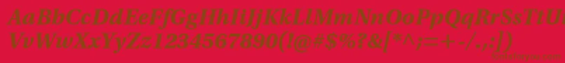 UtopiastdBoldcaptit Font – Brown Fonts on Red Background