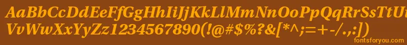 UtopiastdBoldcaptit Font – Orange Fonts on Brown Background