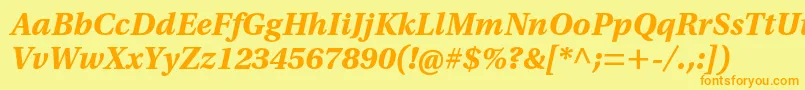 UtopiastdBoldcaptit Font – Orange Fonts on Yellow Background