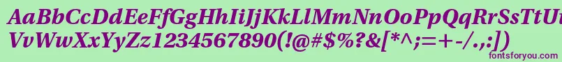 UtopiastdBoldcaptit Font – Purple Fonts on Green Background