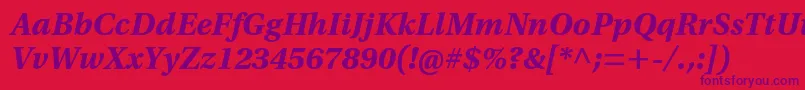 UtopiastdBoldcaptit Font – Purple Fonts on Red Background