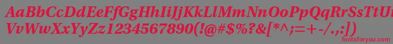 UtopiastdBoldcaptit-Schriftart – Rote Schriften auf grauem Hintergrund