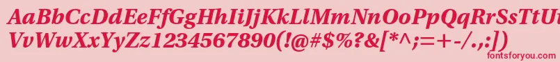 UtopiastdBoldcaptit Font – Red Fonts on Pink Background