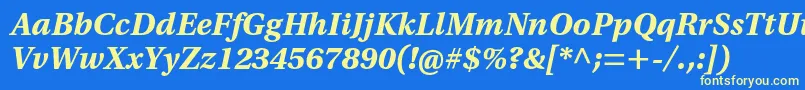 UtopiastdBoldcaptit Font – Yellow Fonts on Blue Background