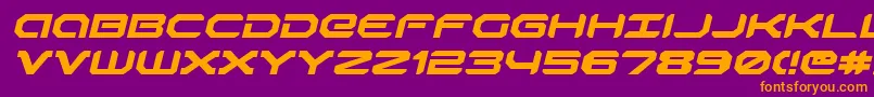Robotaurei Font – Orange Fonts on Purple Background