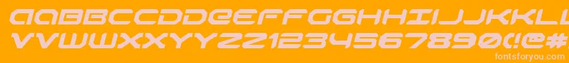 Robotaurei Font – Pink Fonts on Orange Background