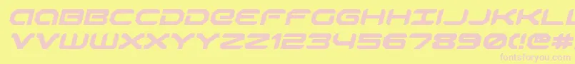 Robotaurei Font – Pink Fonts on Yellow Background