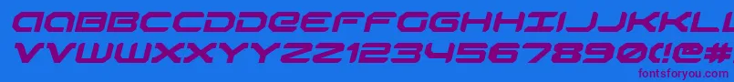 Robotaurei Font – Purple Fonts on Blue Background
