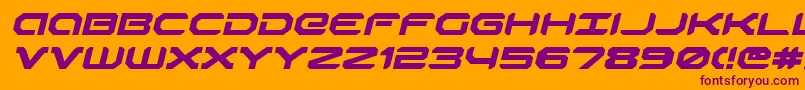 Robotaurei Font – Purple Fonts on Orange Background