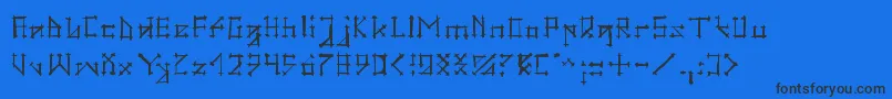 GotikaBrokas Font – Black Fonts on Blue Background