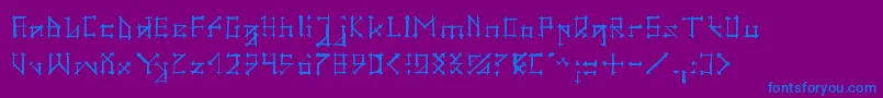 フォントGotikaBrokas – 紫色の背景に青い文字