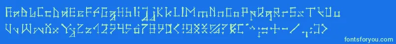 Więcej informacji o czcionce GotikaBrokas Czcionka GotikaBrokas – zielone czcionki na niebieskim tle