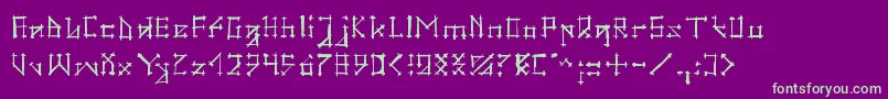 Шрифт GotikaBrokas – зелёные шрифты на фиолетовом фоне