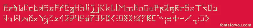 GotikaBrokas Font – Green Fonts on Red Background