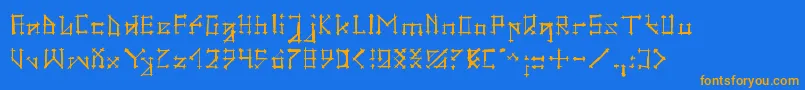 GotikaBrokas Font – Orange Fonts on Blue Background