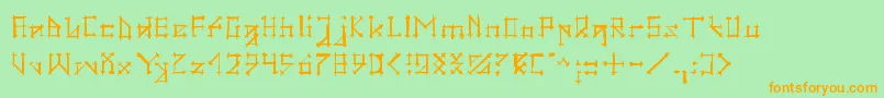 GotikaBrokas Font – Orange Fonts on Green Background