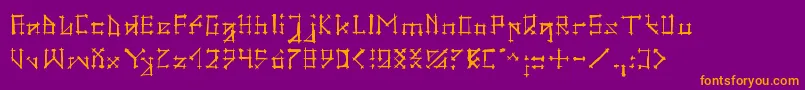 GotikaBrokas Font – Orange Fonts on Purple Background