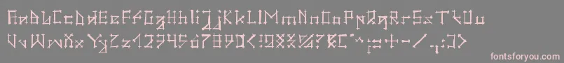 GotikaBrokas-Schriftart – Rosa Schriften auf grauem Hintergrund