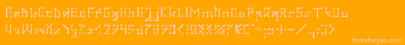 GotikaBrokas Font – Pink Fonts on Orange Background