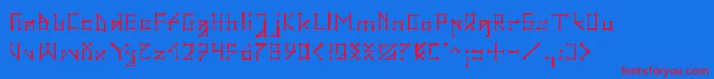 GotikaBrokas Font – Red Fonts on Blue Background