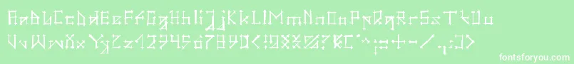 GotikaBrokas-fontti – valkoiset fontit vihreällä taustalla