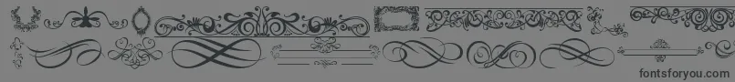 OrnamentsLabelsAndFrames Font – Black Fonts on Gray Background