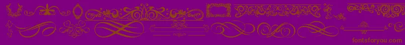 Fonte OrnamentsLabelsAndFrames – fontes marrons em um fundo roxo