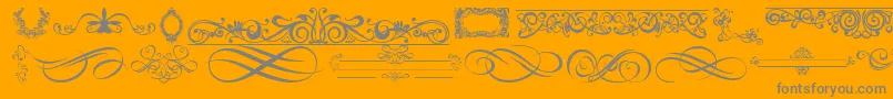 OrnamentsLabelsAndFrames Font – Gray Fonts on Orange Background