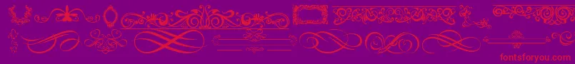 OrnamentsLabelsAndFrames Font – Red Fonts on Purple Background