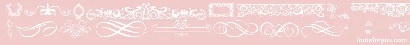 OrnamentsLabelsAndFrames-Schriftart – Weiße Schriften auf rosa Hintergrund
