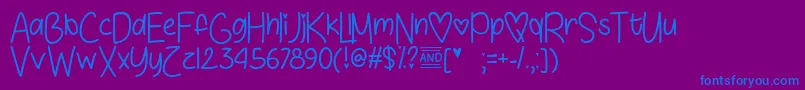 LoveSunshineTtf-fontti – siniset fontit violetilla taustalla