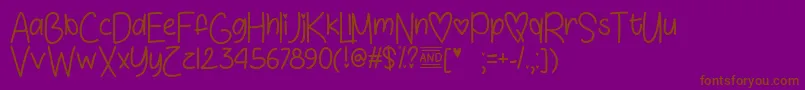 LoveSunshineTtf Font – Brown Fonts on Purple Background