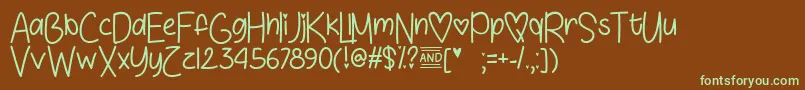 LoveSunshineTtf Font – Green Fonts on Brown Background