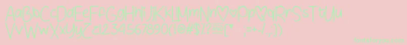 LoveSunshineTtf Font – Green Fonts on Pink Background